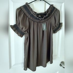 NWT Express Smocked Off-Shoulder Blouse